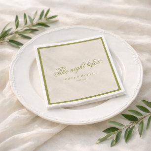 Olivgrüne Probedinner-Hochzeitsservietten Serviette
