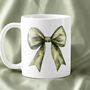 Olivgrüne Schleife Moderne Rustikale Minimalistisc Kaffeetasse