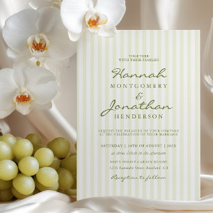 Olivgrüne Streifen-Hochzeitseinladung Einladung