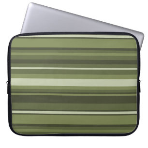 Olivgrüne Streifen Laptopschutzhülle