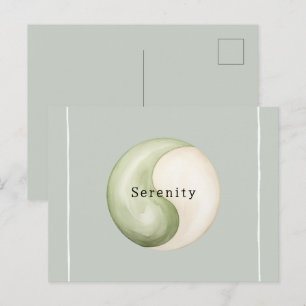 Olivgrüne Yin-Yang-Meditations-Personalisierung  Postkarte