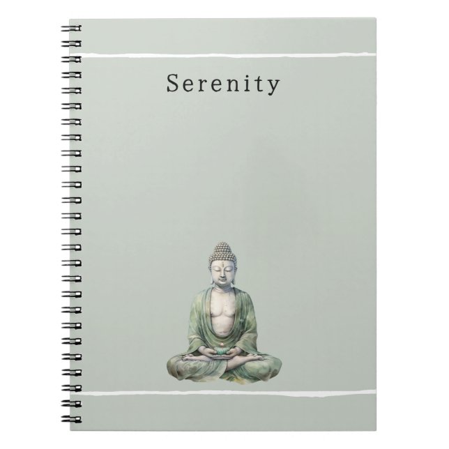 Olivgrüner Buddha-Meditations-Personalisiert  Notizblock (Vorderseite)