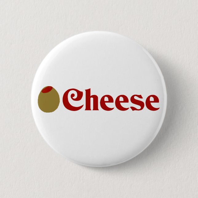 Olivgrüner (i-Liebe-) Käse Button (Vorderseite)