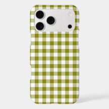 Olivgrüner Karo-Gingham-iPhone-Hülle