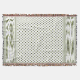 Olivgrüner Keffiyeh Decke