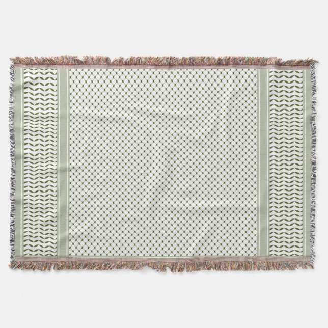 Olivgrüner Keffiyeh Decke (Vorderseite)