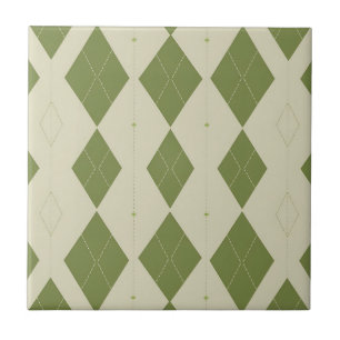 Olivgrünes Argyle-Diamantmuster Fliese