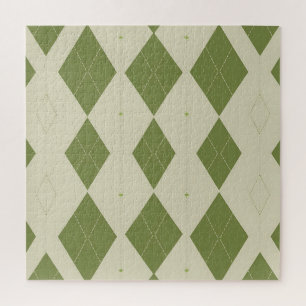 Olivgrünes Argyle-Diamantmuster Puzzle