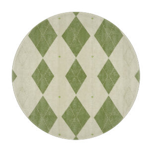 Olivgrünes Argyle-Diamantmuster Schneidebrett
