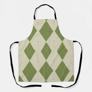 Olivgrünes Argyle-Diamantmuster Schürze