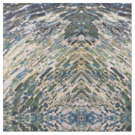 Olivgrünes Marine-und Creme-Gewebe Ikat Boho Stoff