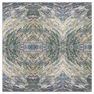 Olivgrünes Marine-und Creme-Gewebe Ikat Boho Stoff
