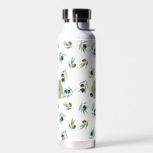 Olivgrünes Monogramm Name Wasserfarbe Chic Muster