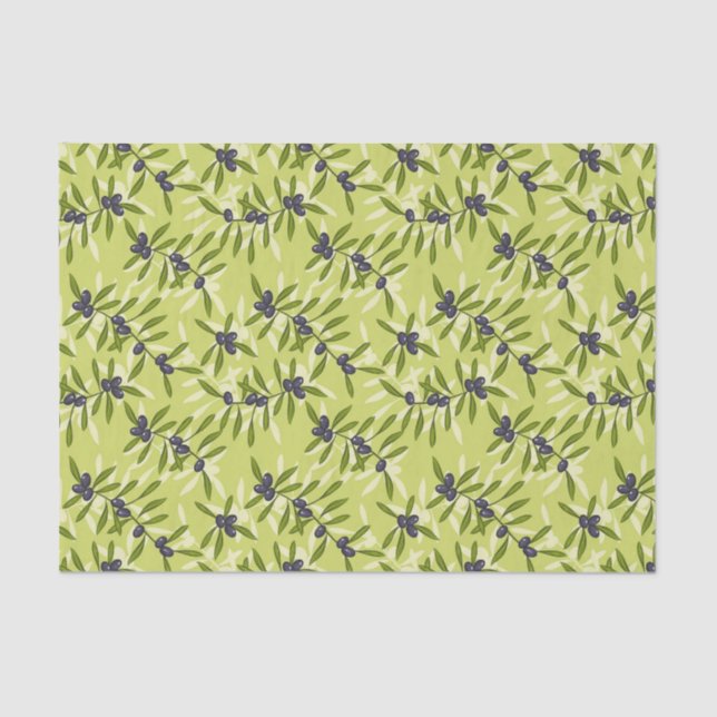 Olivgrünes Muster Seidenpapier (Vorderseite)