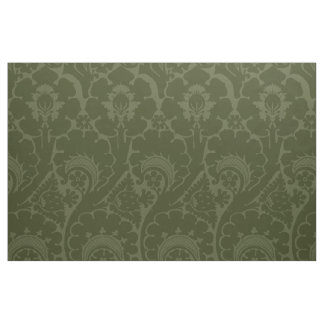 Olivgrünes Renaissance-Blumenmuster Stoff