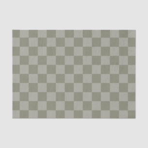 Olivgrünes und graues kariertes Musterdesign Seidenpapier