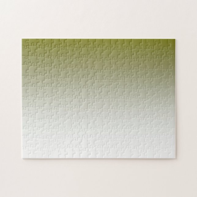 Olivgrünes weißes Ombre Puzzle (Horizontal)
