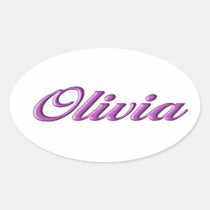 Olivia-Aufklebername Ovaler Aufkleber