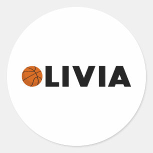 Olivia Basketball Runder Aufkleber