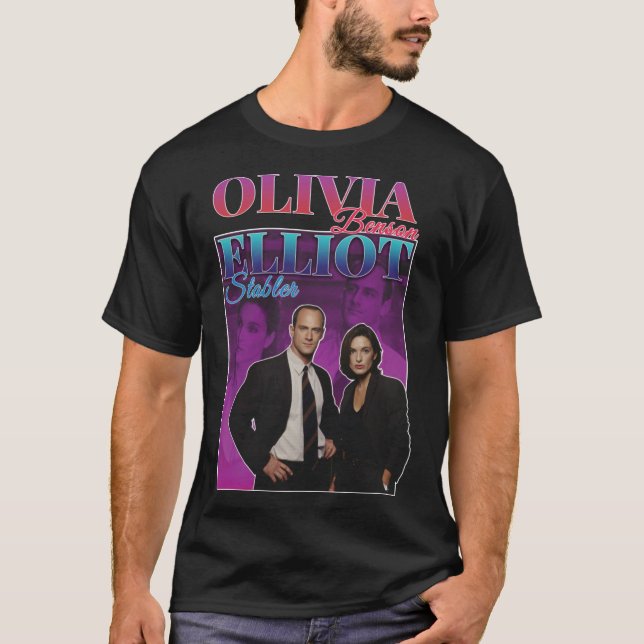 Olivia Benson &amp; Elliot Stabler 90er Inspiriert T-Shirt (Vorderseite)