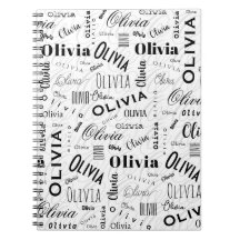 Olivia Benutzerdefinierter Name Schwarz Weiß