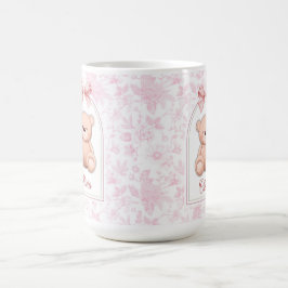 Olivia | Benutzerdefiniertes rosa Teddy-Bär-Kinder Kaffeetasse