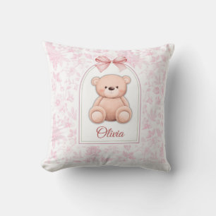 Olivia Benutzerdefiniertes rosa Teddy-Bär-Kinder Kissen