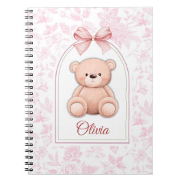 Olivia | Benutzerdefiniertes rosa Teddy-Bär-Kinder Notizblock