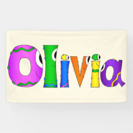 "Olivia" Cartoon-Zeichenname Banner