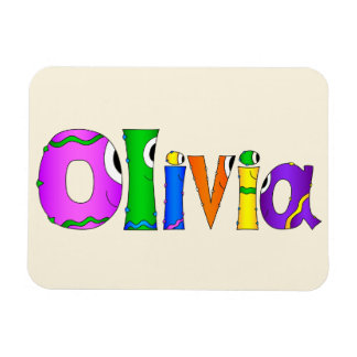 "Olivia" Cartoon-Zeichenname Magnet