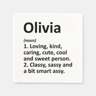 OLIVIA Definition Personalisiert Name Funny Birthd Serviette
