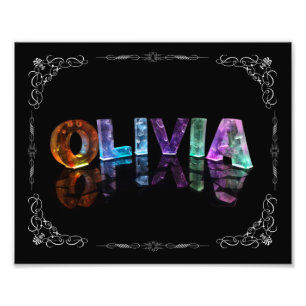 Olivia - die Namensolivia in 3D beleuchtet Fotodruck