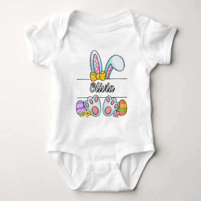 Olivia Easter Bunny Baby Strampler (Vorderseite)