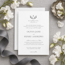 Olivia Elegant Grau Monogramm Christliche Hochzeit