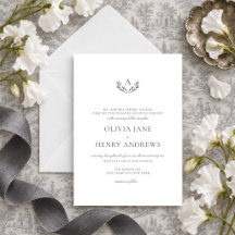Olivia Elegante Einfache Graue Monogramm-Hochzeit
