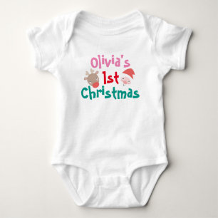 Olivia erster Weihnachtsbaby-Spielanzug Baby Strampler