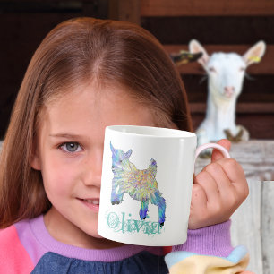 Olivia Farbige Süße Babyziege Springendes Tier Kun Tasse