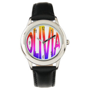 Olivia Girls nennen farbenfrohe Kinder beobachten Armbanduhr