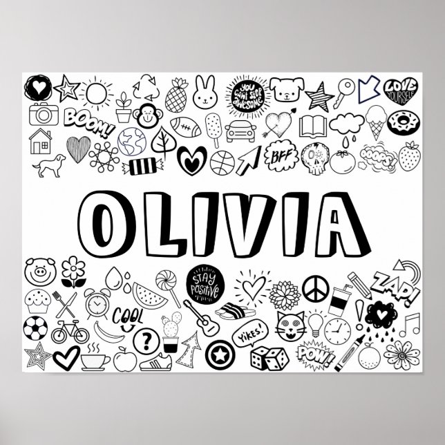 "OLIVIA" - Kontur-Design Poster (Vorne)
