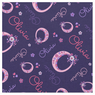 Olivia Letter O Monogramm Blume Stoff