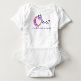 Olivia Mädchenname im Sinne von O-Monogramm-Shirt Baby Strampler