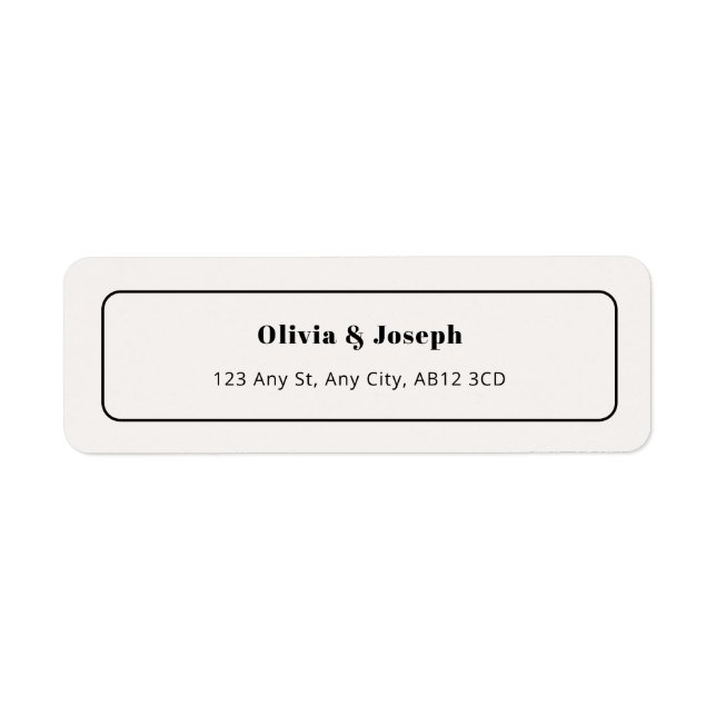 OLIVIA Modern Ivory UAWG Return Address Label (Vorne)