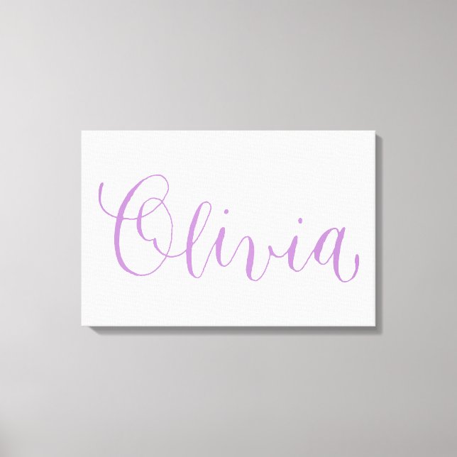 Olivia - Moderne Kalligrafie Name Design Leinwanddruck (Vorderseite)