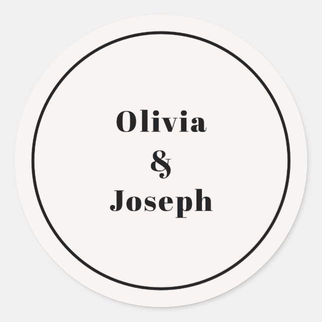 OLIVIA Modernes Ivory Classic Round Sticker (Vorderseite)