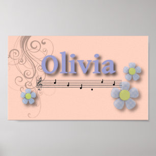 Olivia Musical Name Bedroom Kinderzimmer Room Poster