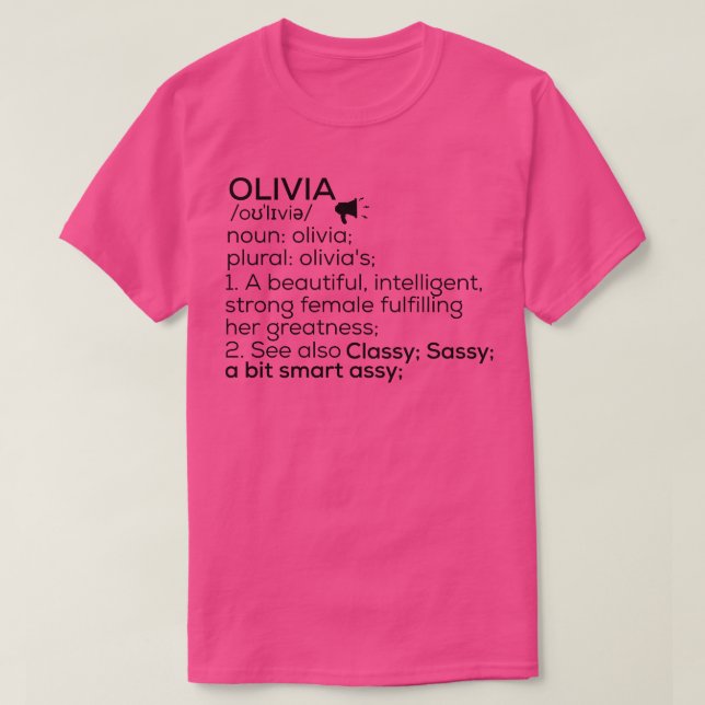 Olivia Name Definition Olivia Name der Frau T-Shirt (Design vorne)