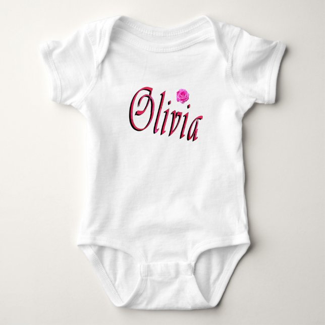 Olivia Name Logo, Baby Bodysuit Strampler (Vorderseite)