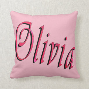 Olivia, Name, Logo, rosa Kissen. Kissen