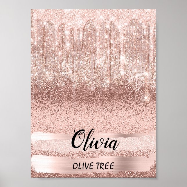 Olivia Name Meaning Birthday 16. Bridal Rose Poster (Vorne)