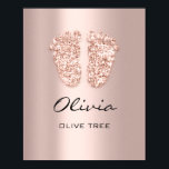 Olivia Name Meaning New Baby Feet Rose Gift Poster<br><div class="desc">Ein eleganter Name bedeutet ein Poster,  das einem neuen Baby gewidmet ist. Mit Glitzer wie Babyfüße dekoriert. Emma meint Ganzes - Universell Genießen Sie Ihren Tag! FlorenceKdesign</div>